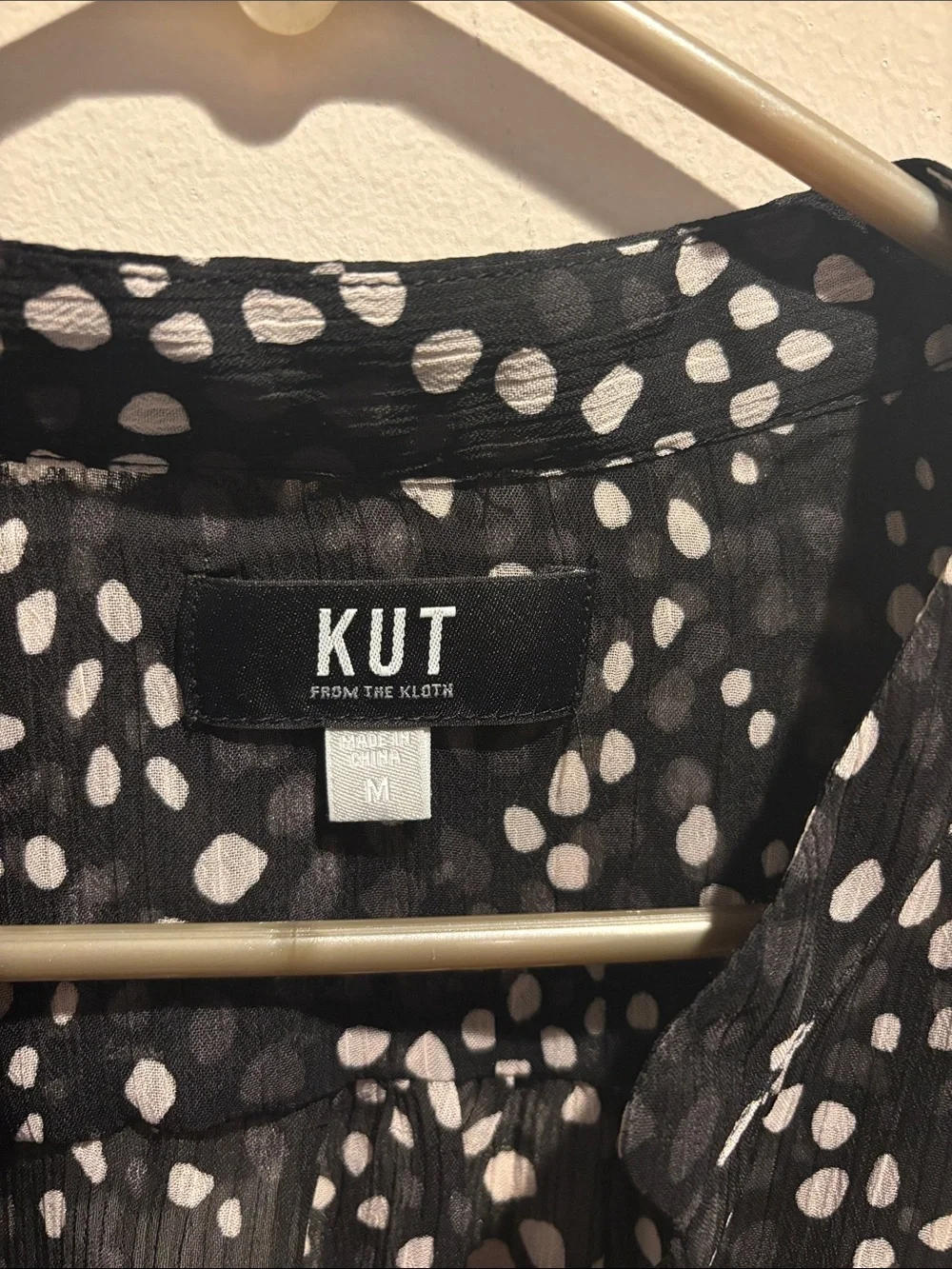 Kut from the Kloth Black and White Dot Print Button-Front Blouse - Picture 2 of 5